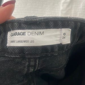Garage Jambe large wide leg black denim jeans